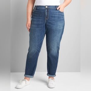 Lane Bryant Medium Wash Flex Magic Mid Rise Boyfriend Jeans Women's Plus Size 18